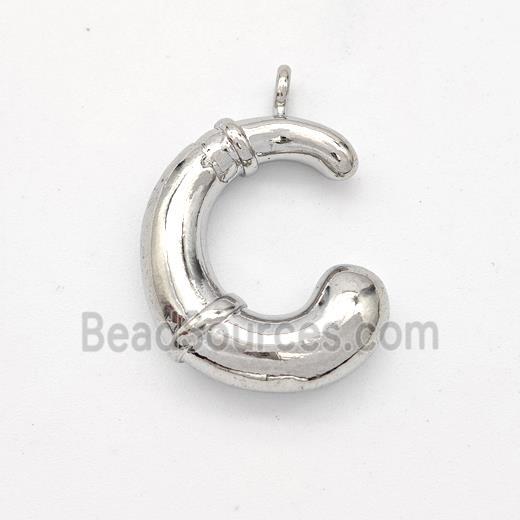 Copper Letter-C Pendant Platinum Plated