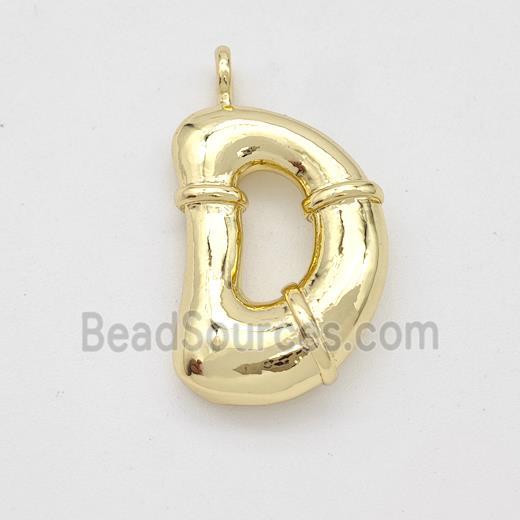 Copper Letter-D Pendant Gold Plated