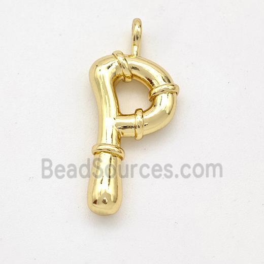 Copper Letter-P Pendant Gold Plated