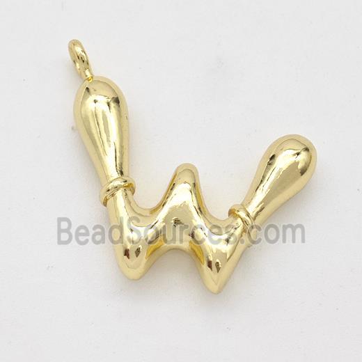 Copper Letter-W Pendant Gold Plated