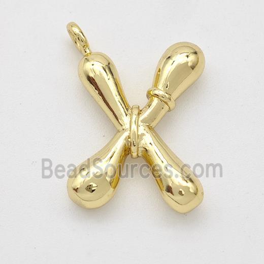 Copper Letter-X Pendant Gold Plated