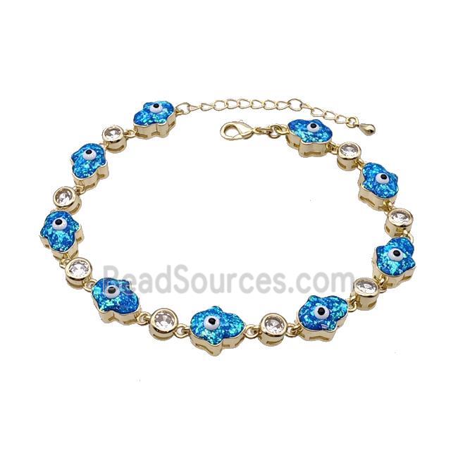 Copper Bracelet Pave Zircon and Opal, 18K Gold Plated