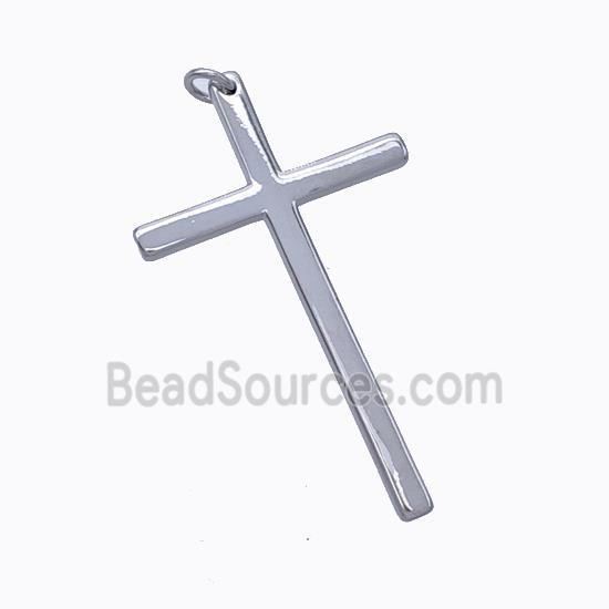 Copper Cross Pendant Platinum Plated