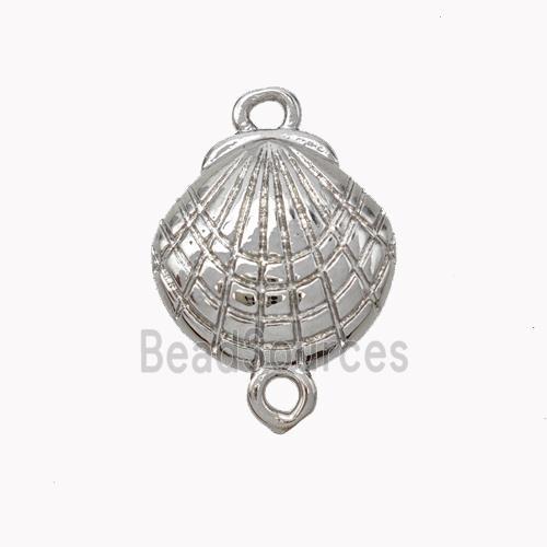 Copper Scallop Shell Connector Platinum Plated