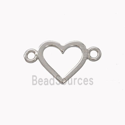 Copper Heart Connector Platinum Plated