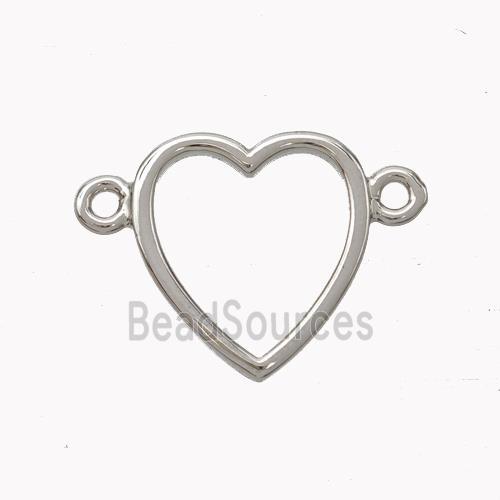 Copper Heart Connector Platinum Plated