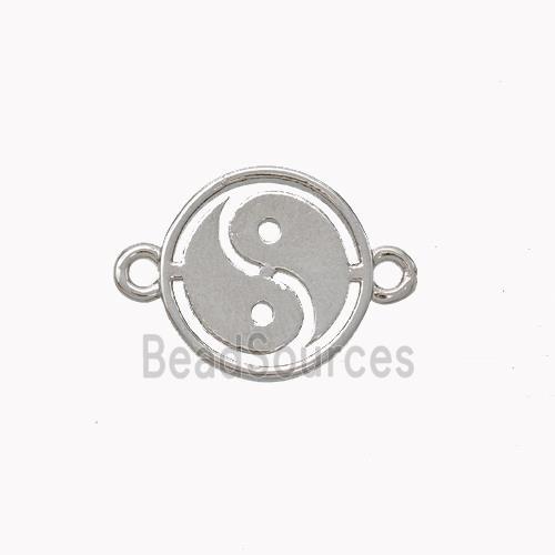 Copper Taichi Connector Yinyang Platinum Plated