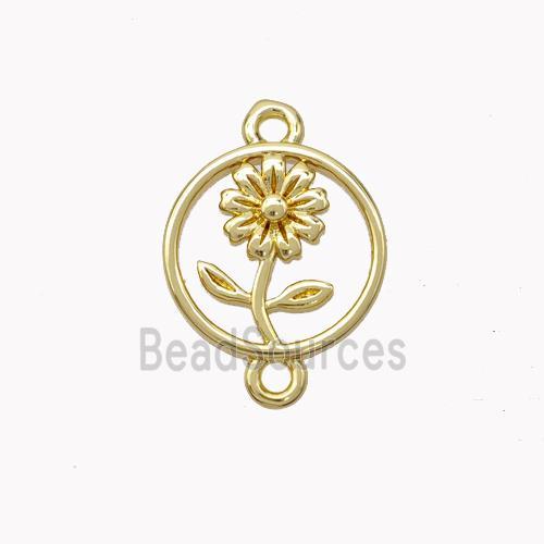 Copper Flower Connector Gold Plated