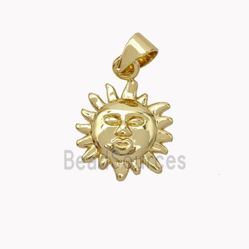 Copper Sun Pendant Gold Plated