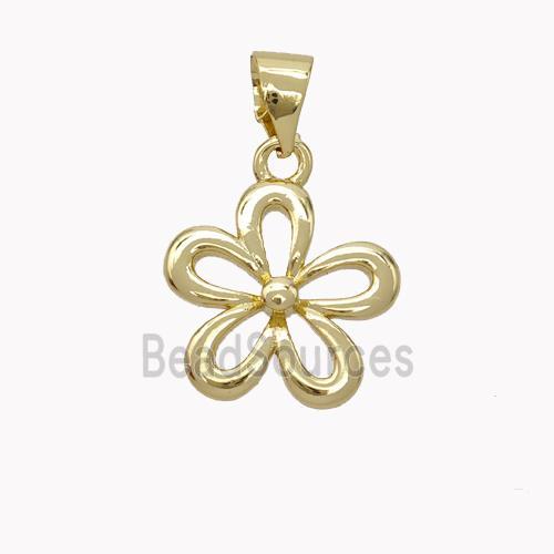 Copper Flower Pendant Gold Plated