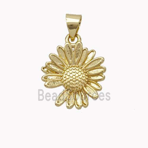 Copper Sunflower Pendant Gold Plated