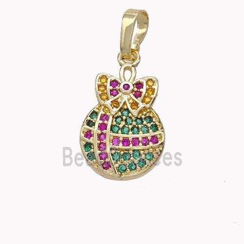 Christmas Gifts Charms Copper Pendant Micropave Zirconia Gold Plated