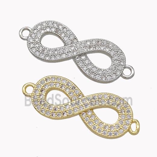 Copper Infinity Connector Micropave Zirconia Mixed