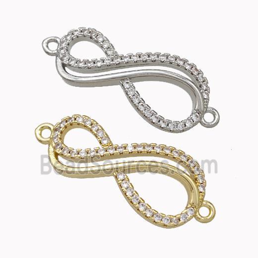 Copper Infinity Connector Micropave Zirconia Mixed