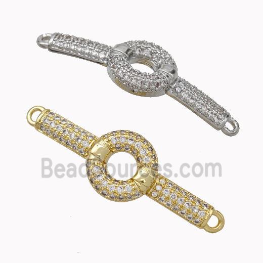 Wristwatch Charms Copper Connector Micropave Zirconia Curving Mixed