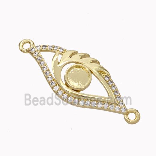 Copper Eye Connector Micropave Zirconia Gold Plated