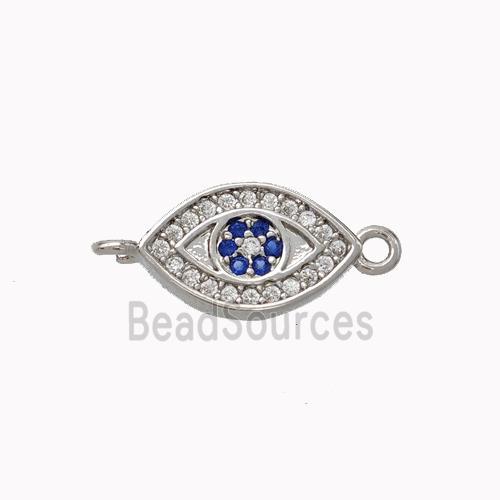 Copper Eye Connector Micropave Zirconia Platinum Plated