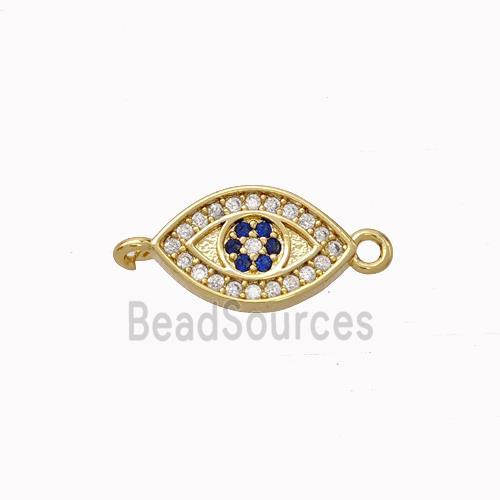 Copper Eye Connector Micropave Zirconia Gold Plated