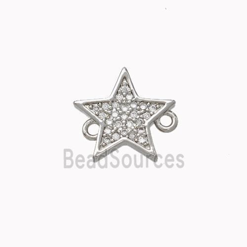 Copper Star Connector Micropave Zirconia Platinum Plated