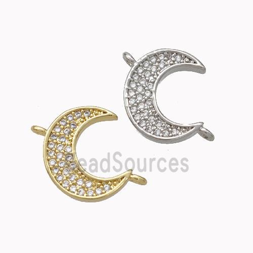 Copper Moon Connector Micropave Zirconia Mixed