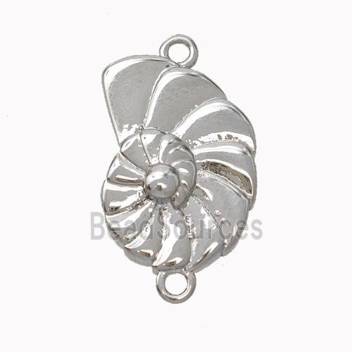 Nautilus Charms Copper Spiral Connector Shell Platinum Plated