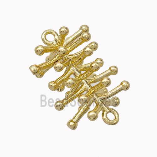 Branch Charms Copper Connector Gold Plated