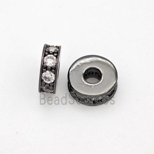 Copper Heishi Spacer Beads Micropave Zirconia Black Plated