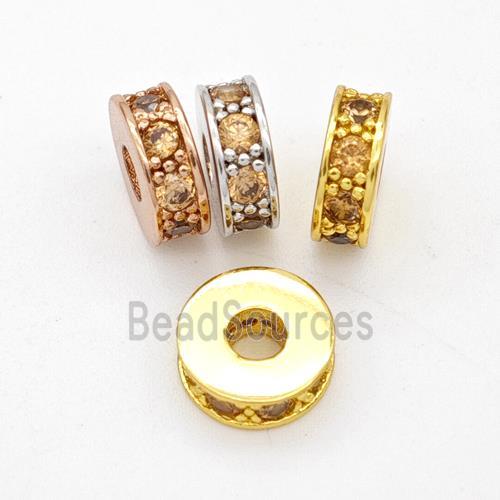 Copper Heishi Spacer Beads Micropave Zirconia Mixed