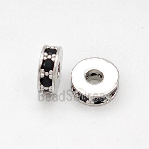 Copper Heishi Spacer Beads Micropave Zirconia Platinum Plated