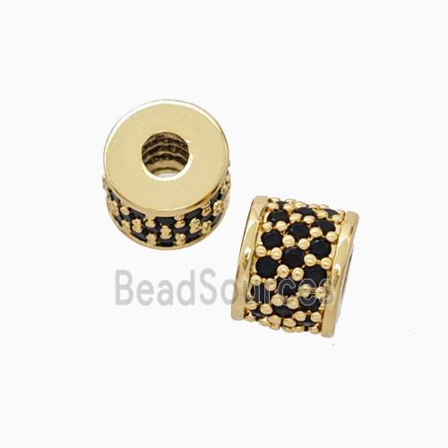 Copper Tube Beads Micropave Zirconia Gold Plated