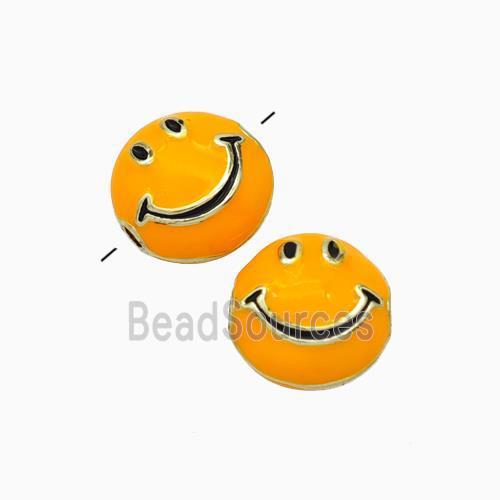 Copper Emoji Beads Orange Eanmel Smileface Gold Plated