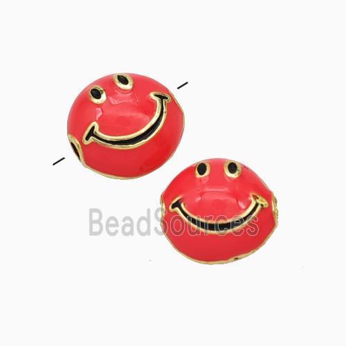 Copper Emoji Beads Red Eanmel Smileface Gold Plated