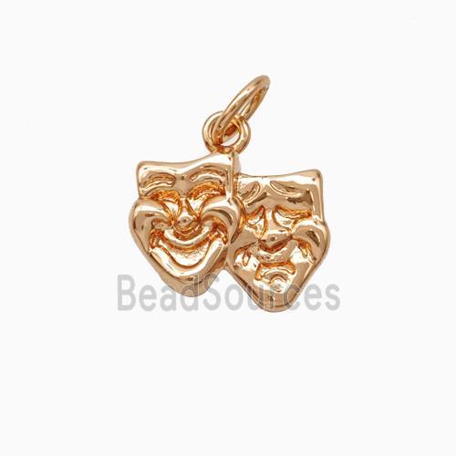 Halloween Mask Charms Copper Pendant Rose Gold