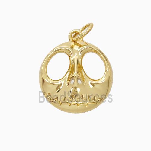 Halloween Mask Charms Copper Pendant Gold Plated