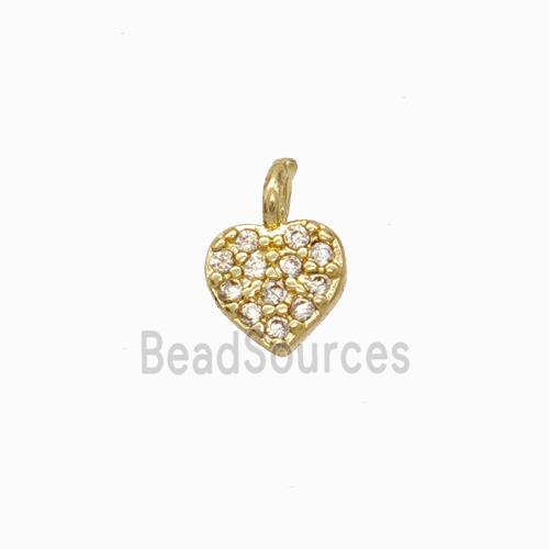 Copper Heart Pendant Micropave Zirconia Gold Plated