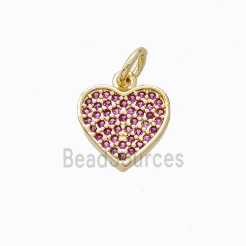 Copper Heart Pendant Micropave Zirconia Gold Plated