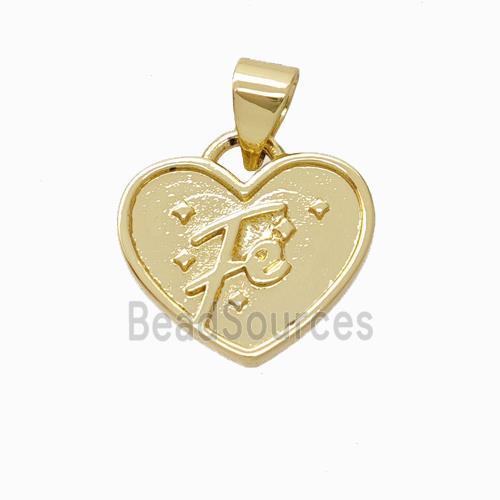 Copper Heart Pendant Fe Gold Plated