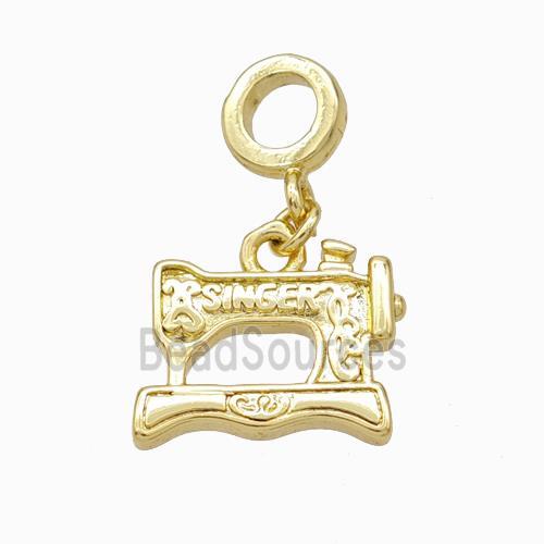 Sewing Charms Copper Pendant Gold Plated