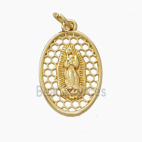 Jesus Charms Copper Pendant Gold Plated