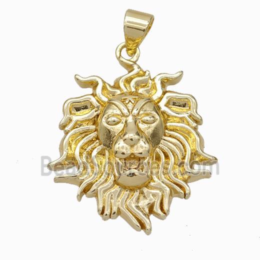 Copper Lion Pendant Gold Plated