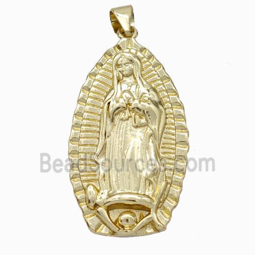 Virgin Mary Charms Copper Pendant Gold Plated