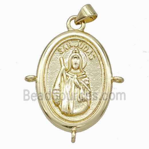 San Judas Charms Copper Pendant Gold Plated