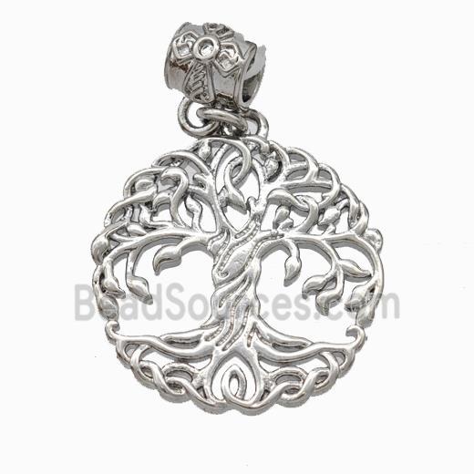 Tree Of Life Charms Copper Pendant Platinum Plated