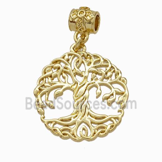 Tree Of Life Charms Copper Pendant Gold Plated