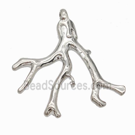 Copper Branch Charms Pendant Platinum Plated