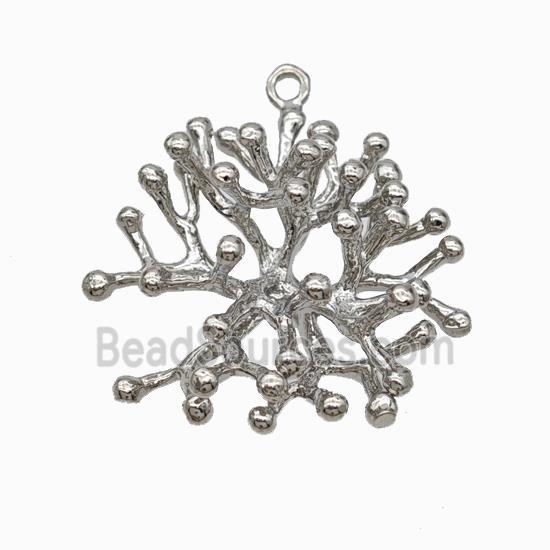 Copper Branch Charms Pendant Platinum Plated