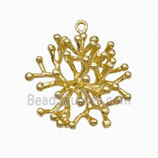 Copper Branch Charms Pendant Gold Plated