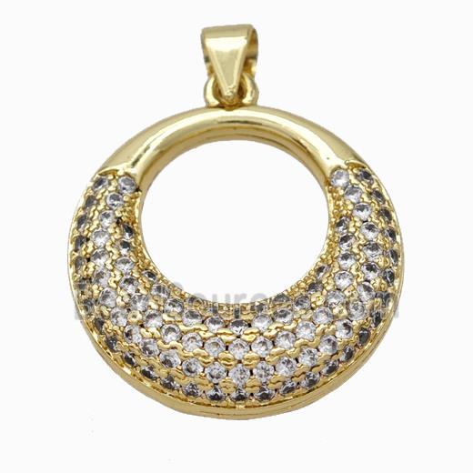 Copper GoGo Pendant Micropave Zirconia Gold Plated