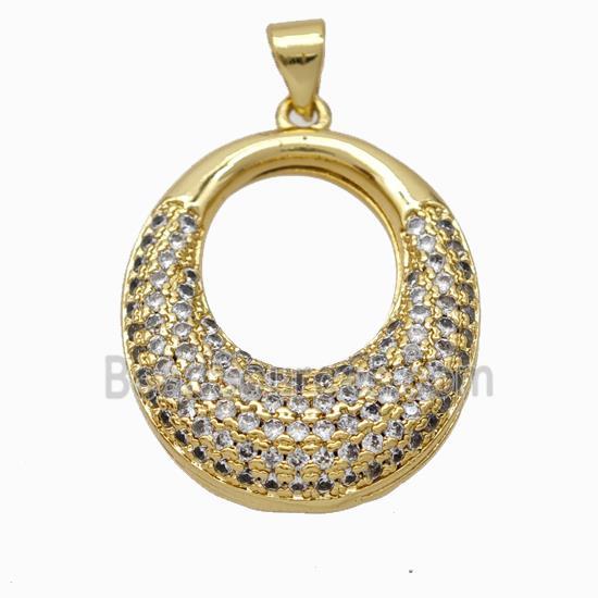 Copper GoGo Pendant Micropave Zirconia Gold Plated