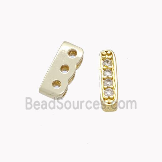 Copper Bead pave zircon, Gold Plated